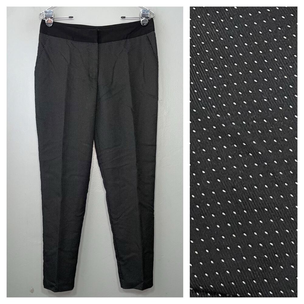Maurices Trousers Size 5 6 Black White Polka Dot Dress Pants Ankle Preppy Pin Up